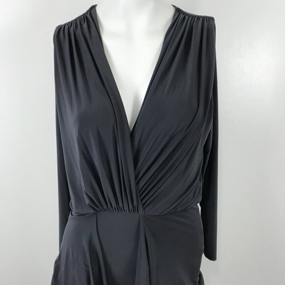 Misa Los Angeles Wrap Front Slinky Mini Dress with Raw Hemlines - Picture 3 of 15